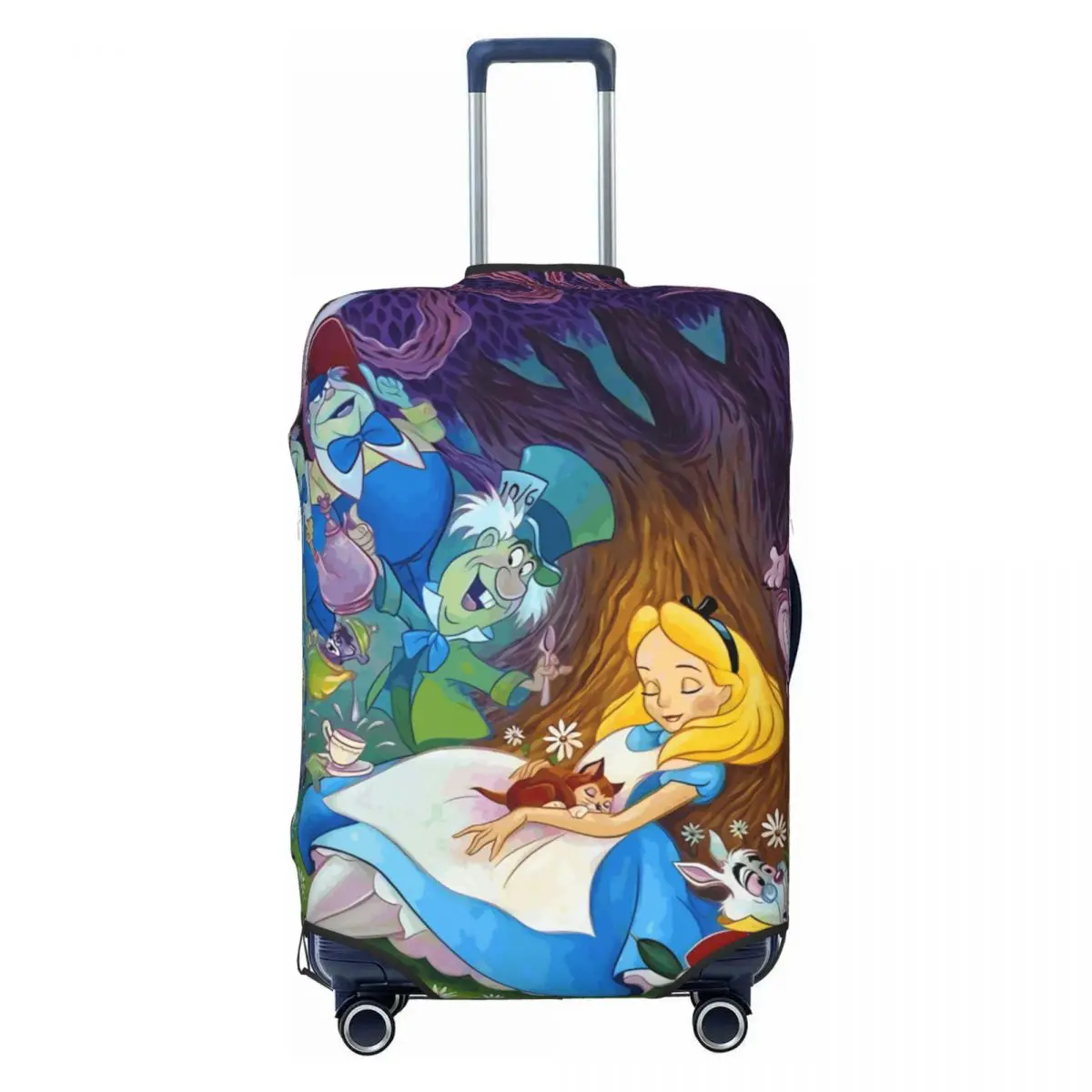 

Custom Cheshire Cat Luggage Cover Protector Cute Travel Suitcase Covers for 18-32 Inch