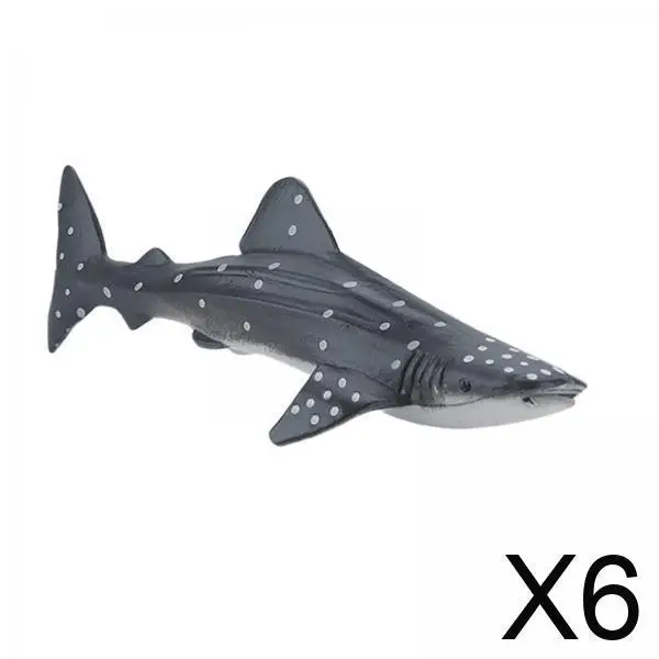 6x الحوت تمثال واقعية مفصلة عمل الشكل الحرف البلاستيكية نموذج ديكور المنزل ألعاب تعليمية مبكرة للفتيات الفتيان سن 3 + أطفال