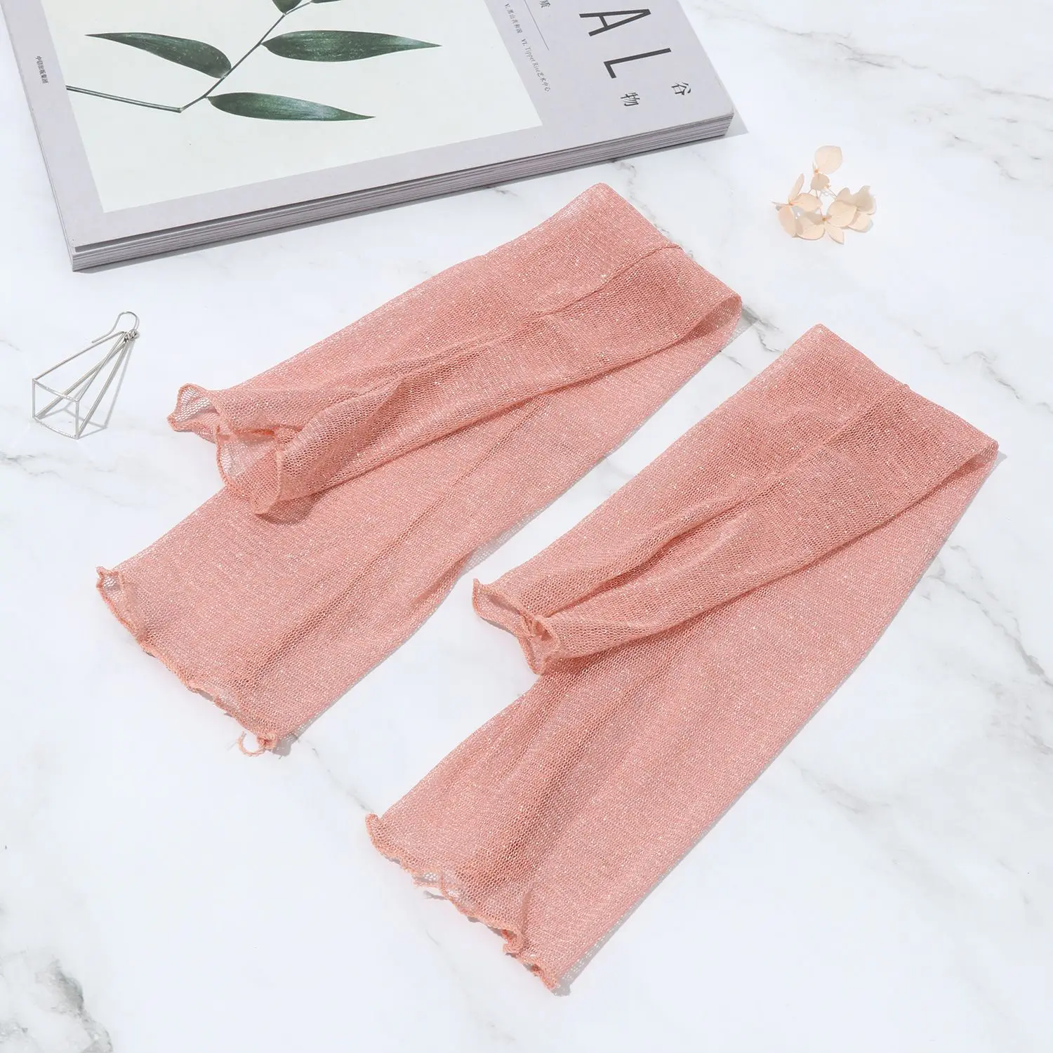 Calentadores de brazo finos para bicicleta, guantes de encaje de malla UV, mangas de protección solar, guantes de conducción de manga larga