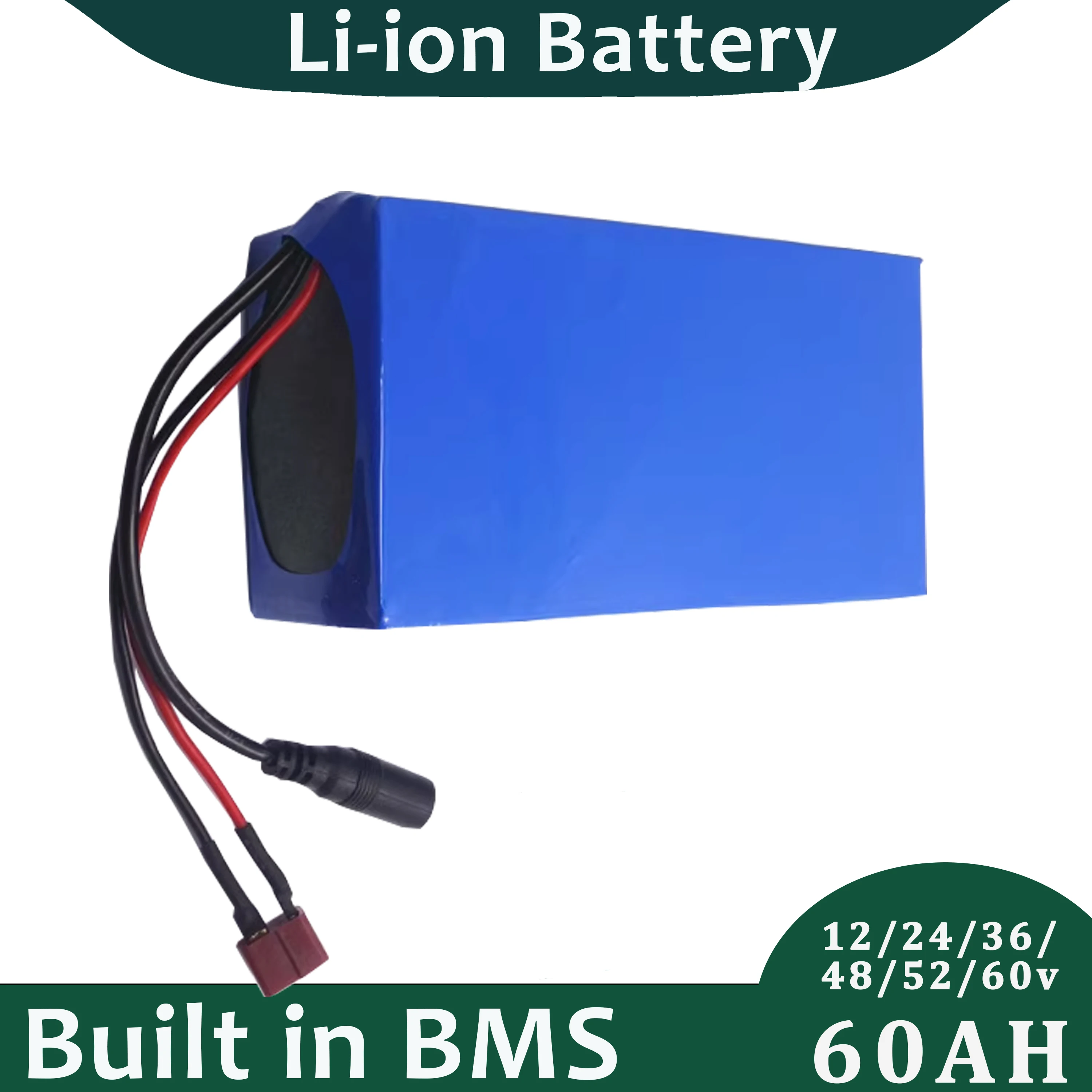 12V 24V 36V 48V 52V 60V 60AH Lithium Ion Battery Pack Built in BMS Perfect For Street Light image 3