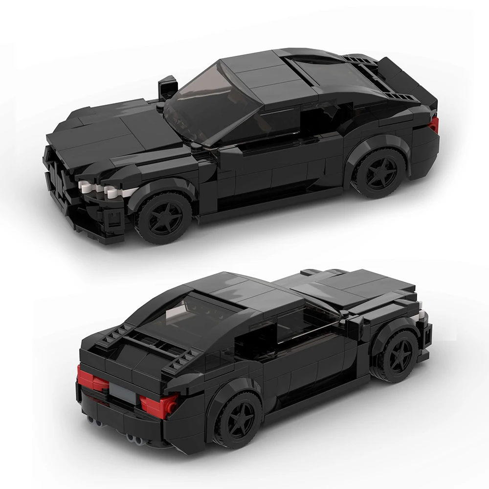 Technique MOC M4 Black Racing Car City Speed Champions Sports Vehicle Model Building Blocks Bricks Set Kids Toys Supercar Racers