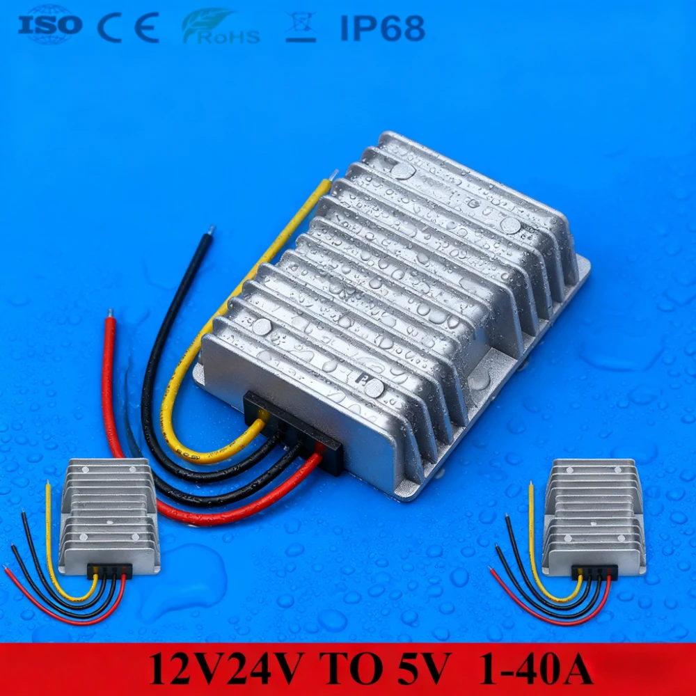 

DC-DC Step Down 12v 24v to 5v 1A 3A 5A 10A 15A 20A 25A 30A 40A Buck Converter Voltage Module Power Supply Adapter for Car CE