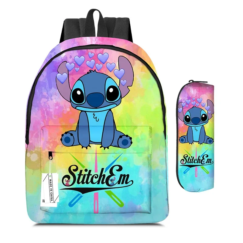 2pcs/set Mochila stitch disney Backpacks  Pencil bag Students School Bags Cartoon Rucksack Laptop Rucksack Shoulder Bag