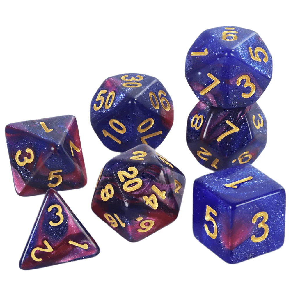 New Dual Color Multi Faced Dragon And Dungeon Game Dice Board Game Color (7 Pieces Per Set)