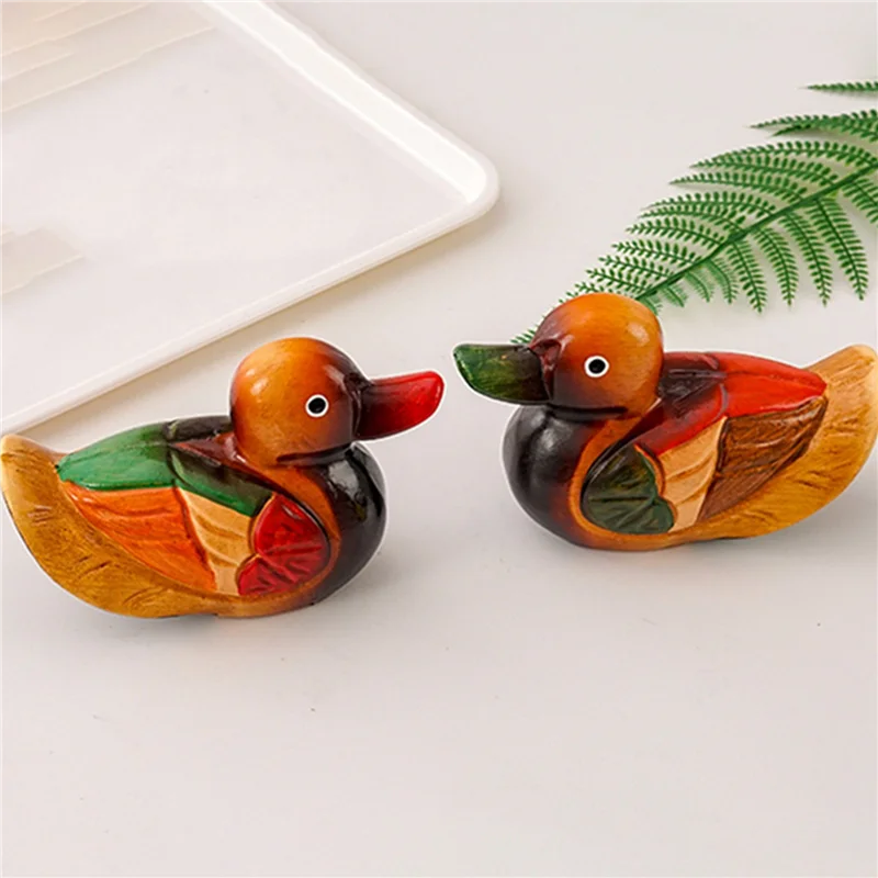 

【CLEARANCE】Wooden Mandarin Duck Model Decor 12Pcs Handmade Wedding Gift Bedside Ornament Creative Mandarin Duck Figurine