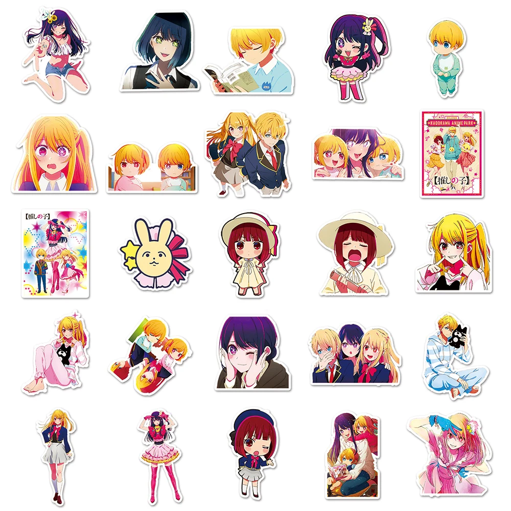 10/30/50pcs Anime OSHI NO KO Cartoon Stickers Waterproof Graffiti DIY Water Bottle Phone Guitar Cute Hoshino Rubii Decals Manga