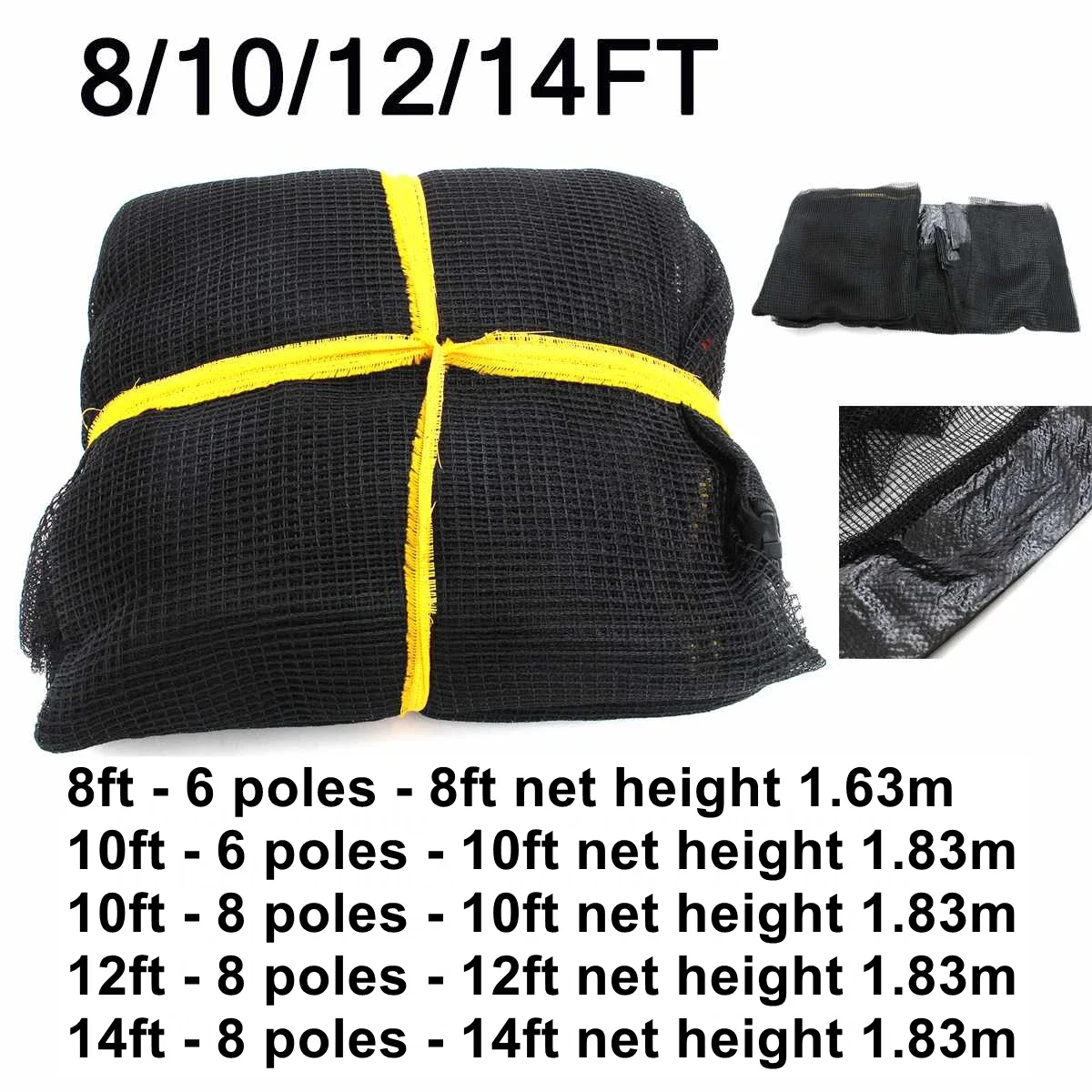 8ft 10ft 12ft 14ft Outdoor Trampoline Protective Net For Anti-fall Trampoline Jump Pad Safety Net Protection Guard Kid Children