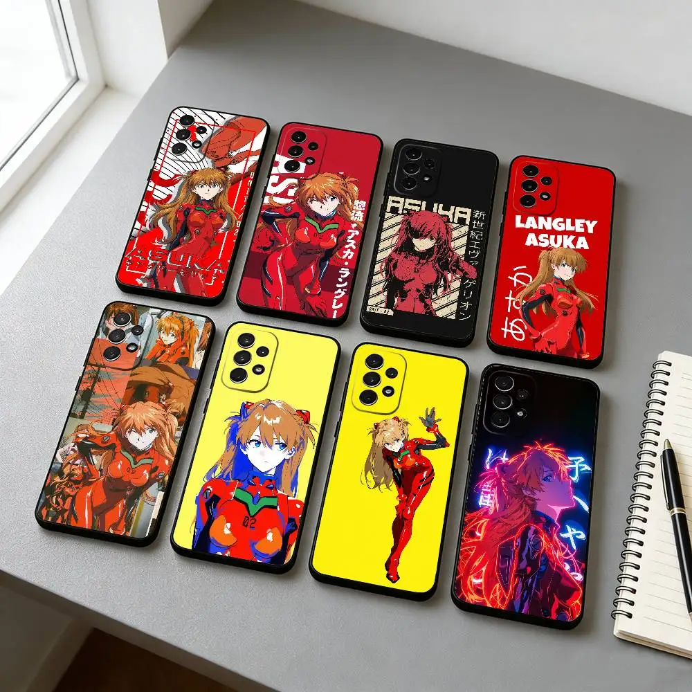 E-EVA S-Soryu S-Asuka S-Langley Phone Case For Samsung S25,S24,S21,S22,S23,S30,Ultra,S20,Plus,Fe,Lite,Note,10,Black Cover