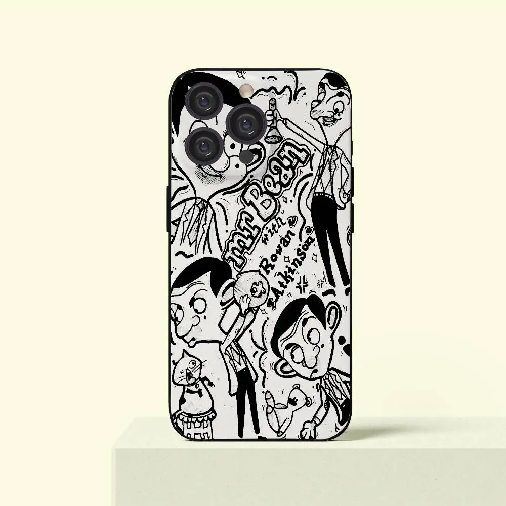 

Funny Mr Bean Cartoon Phone Case For IPhone 16 16e Plus Pro MAX15 14 13 12 11 XSmax Soft Black Case
