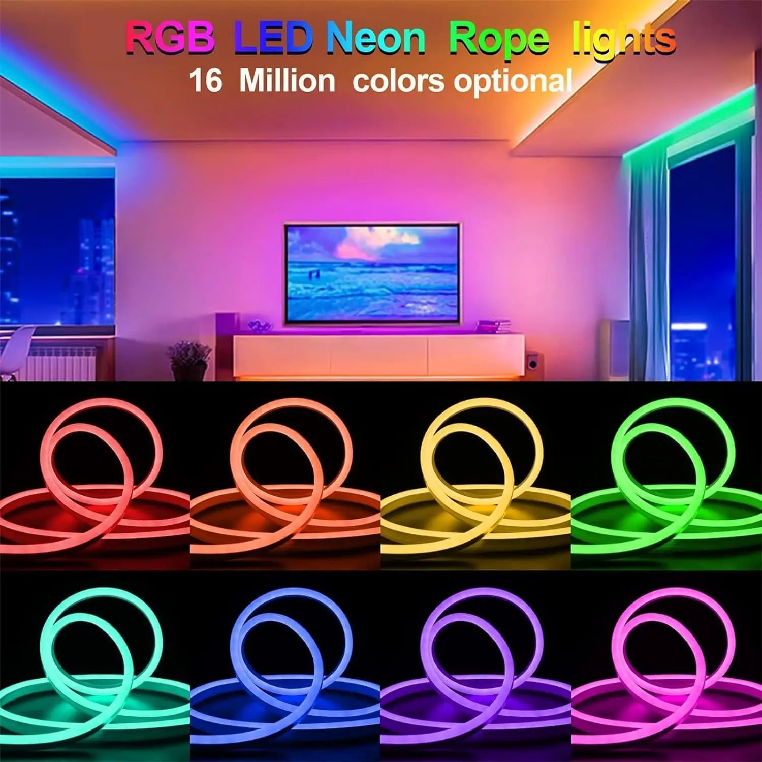 5V RGB-IC Néon Bande 1M 2M 3M 4M 5MUSB Étanche Ruban Flexible avec Bluetooth Télécommande pour La Décoration De La Maison