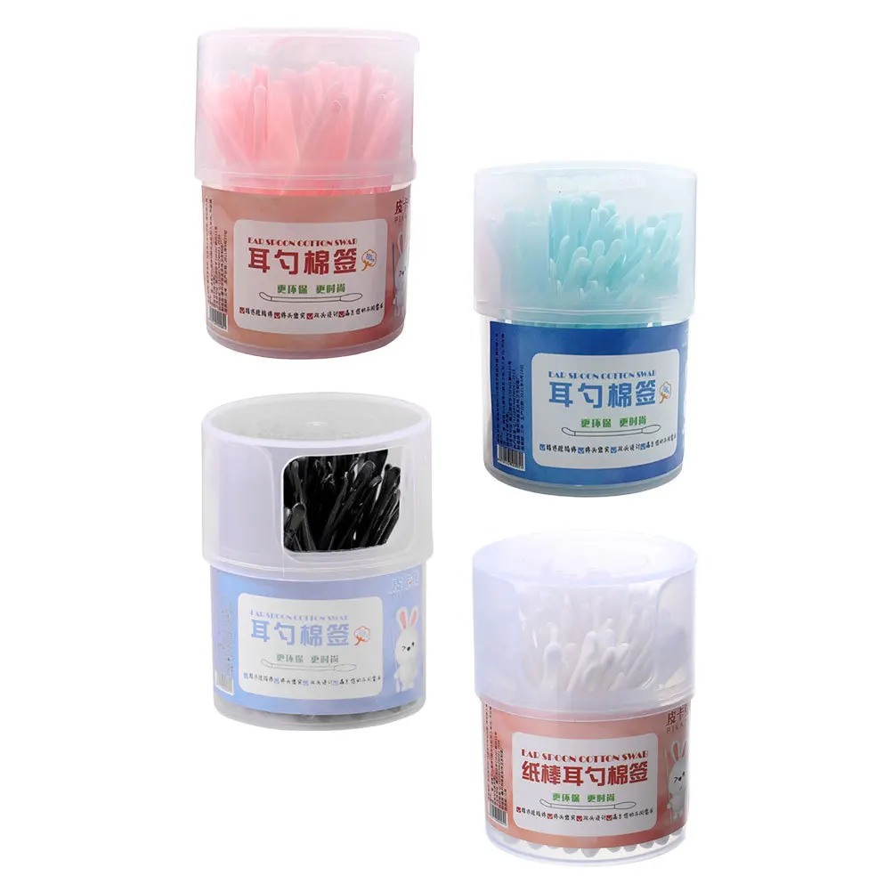 4 صناديق مسحات برأسين لمسحات قطنية برأسين لإزالة المكياج وتساعد على البشرة والنظافة واستخدام براعم القطن #3