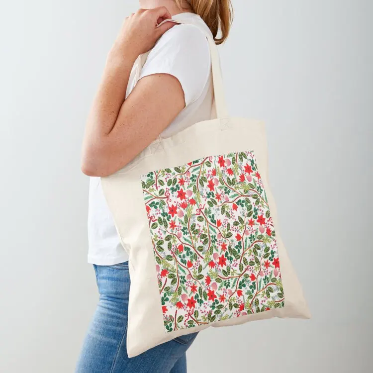 

Christmas Floral Pattern Tote Bag free delivery bags hand bag Big bag Women's tote