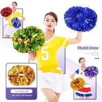 30cm*37cm Cheerleader Pom Poms Multicolors PET Cheerleading Accessories Double Hole Handle Come On Props Pom Poms Sport Events 5