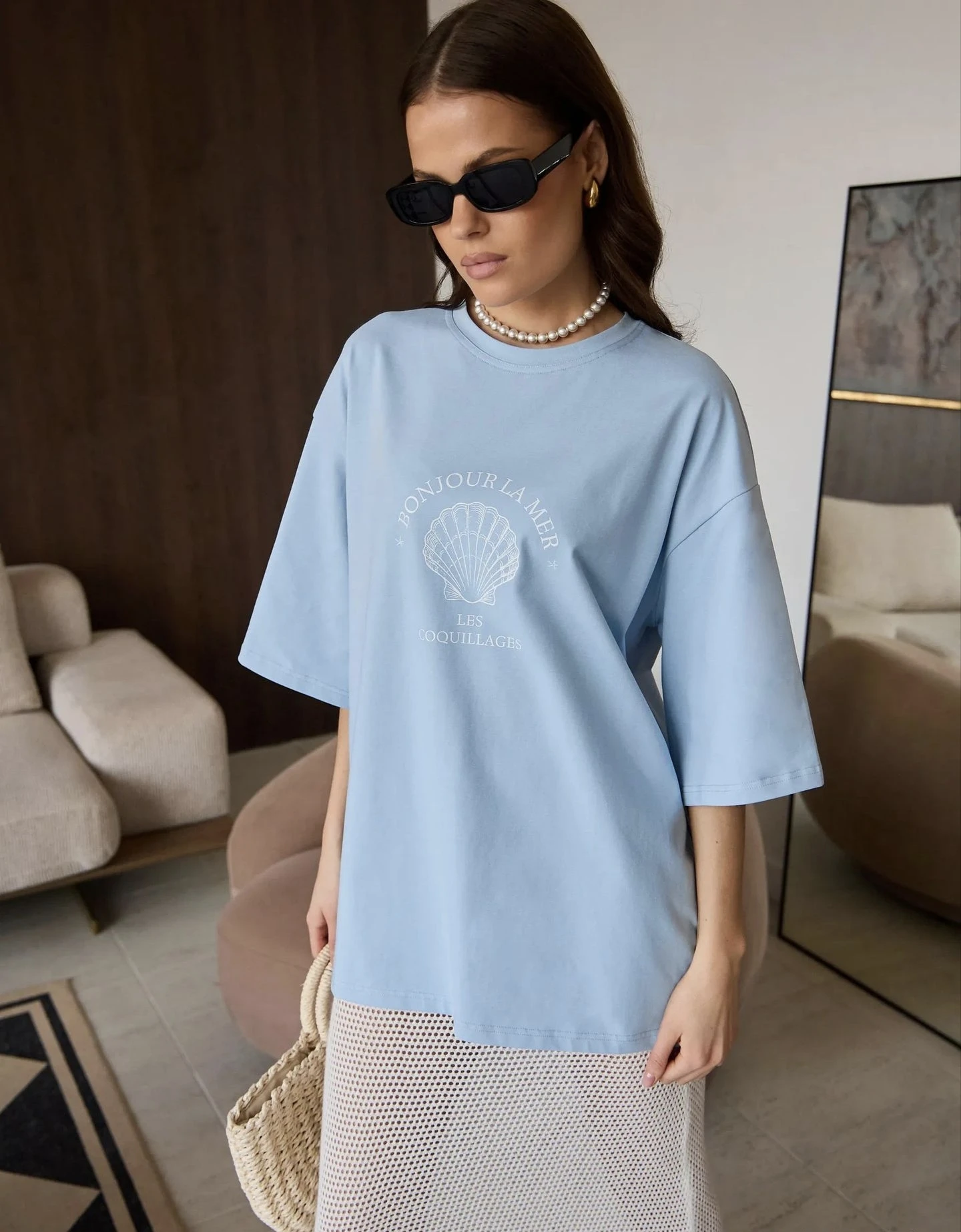Fashionable Printed Loose T-Shirt round Neck Short Sleeve Casual Cotton Top Women's Summer Sweat Absorbent Comfortable Tee