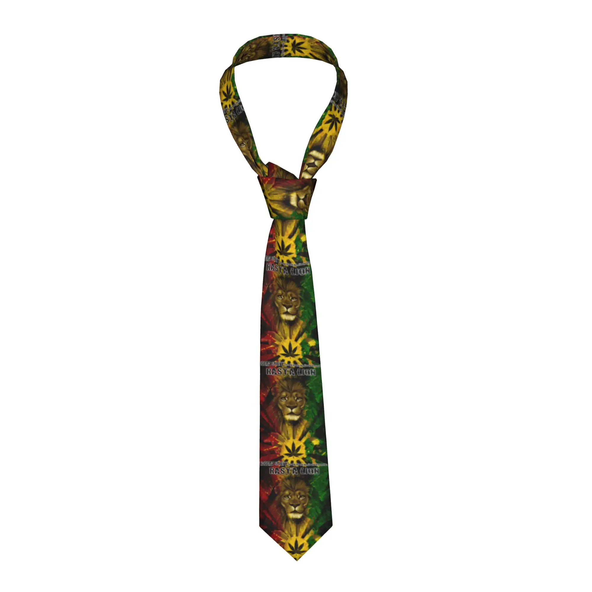 Formal Jamaican Rasta Lion Neckties Men Silk Jamaica Rastafarian Reggae Party Neck Tie