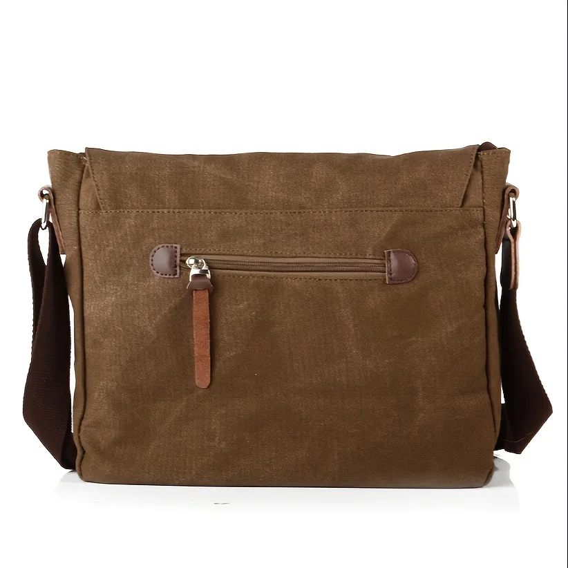 Men\'S Casual Canvas Satchel Literary And Vintage Single Shoulder Oblique Span Bag Simple Outdoor Leisure Sports Messenger Bag