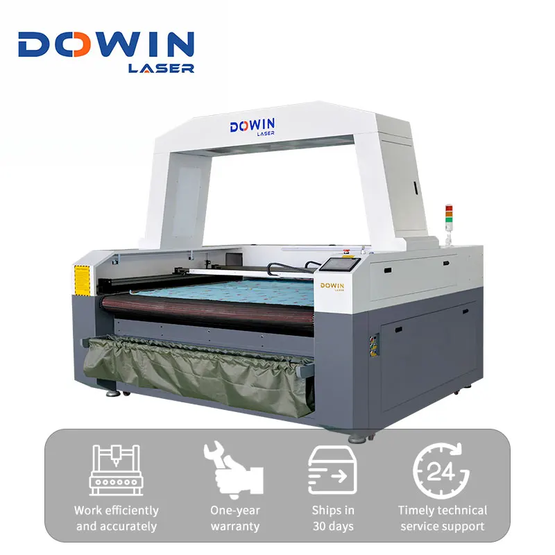 1812 Double-head hospital clothing sportswear cutting machine RECI 130W label automatic feeding clothing cutting machine