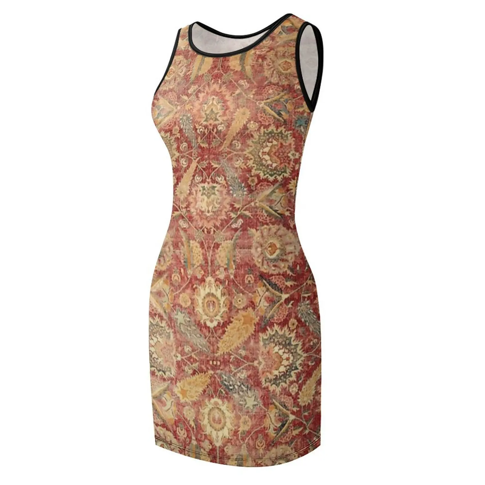17th Century Indian Carpet Print Sleeveless Sundress Summer women's clothing Dress for pregnant women