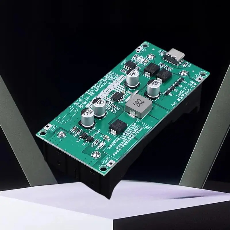 3A UPS Power Module - 18650 Lithium Battery Boost Charger with 5V/12V Dual Output & Synchronous Charge/Discharge