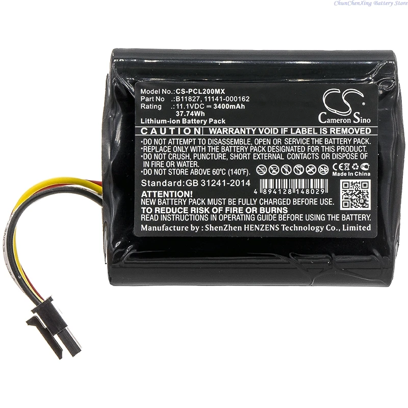 

CS 11,1 V 2600mAh/3400mAh батарея 11141-000162 B11827 для физиоконтроля LifePak 20 Defibrillato, LifePak 20e,20 Code,1150-000018