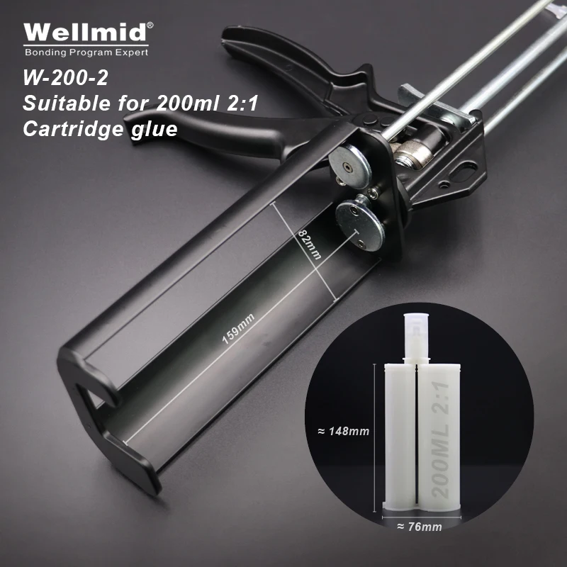 200ml 2:1 AB Metal Glue Dispensing Gun 3M Kit Portable Double tube Mixing Dispenser Lord Araldite Cartridge Epoxy Adhesive Gun