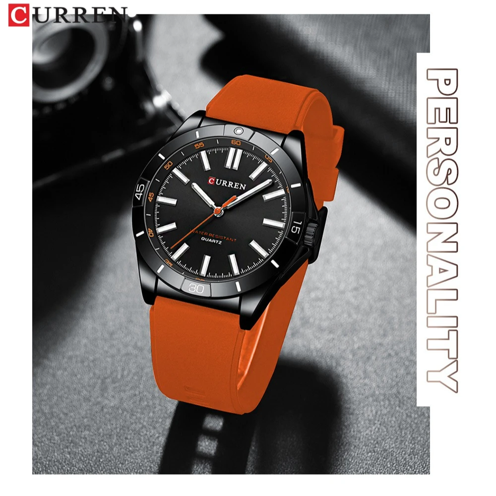 

Curren 8449 силиконовые кварцевые мужские часы модные простые светящиеся водонепроницаемые часы для мужчин Relogios Masculino Reloj Hombre