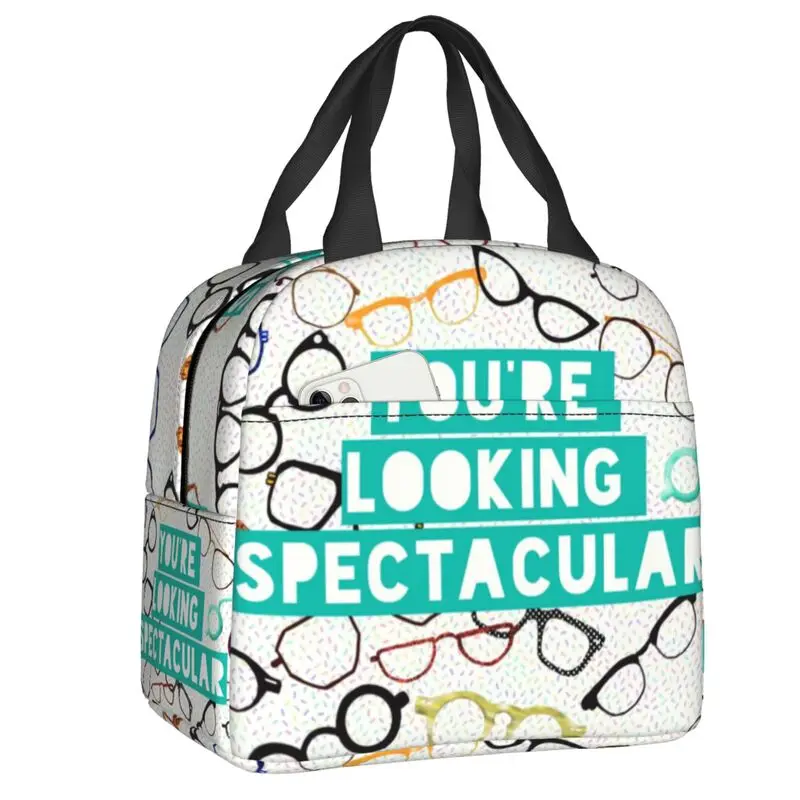 Youre Looking Spectacular! Insulated Lunch Bag for Optician Optometrist Humour Glasses Specs Cooler Thermal Lunch Box Kids