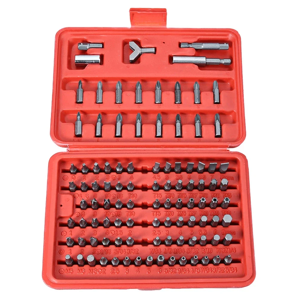 Ninth World 100pcs/set Screwdriver for Phone Watch Laptops Tamper Proof Hex Phillips Slotted Tri Wing Star Screw Driver Bit