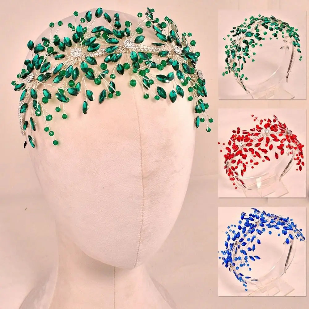 Elegant Rhinestone Bridal Headband Charming Sparkling Hair Accessories Handmade Wedding Headdress Wedding Ceremony