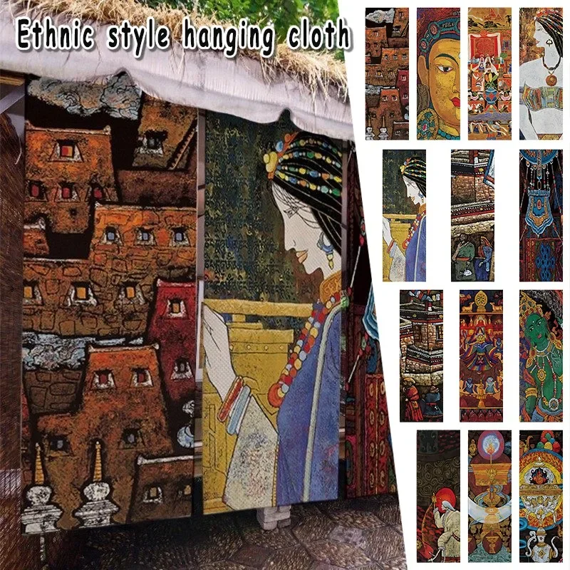 40X120CM Tibet Buddha Statues Wall Decor Fabric Meditation Art Tapestry Ceiling Hanging Cloth Wall Decor Luggage Aesthetic Decor