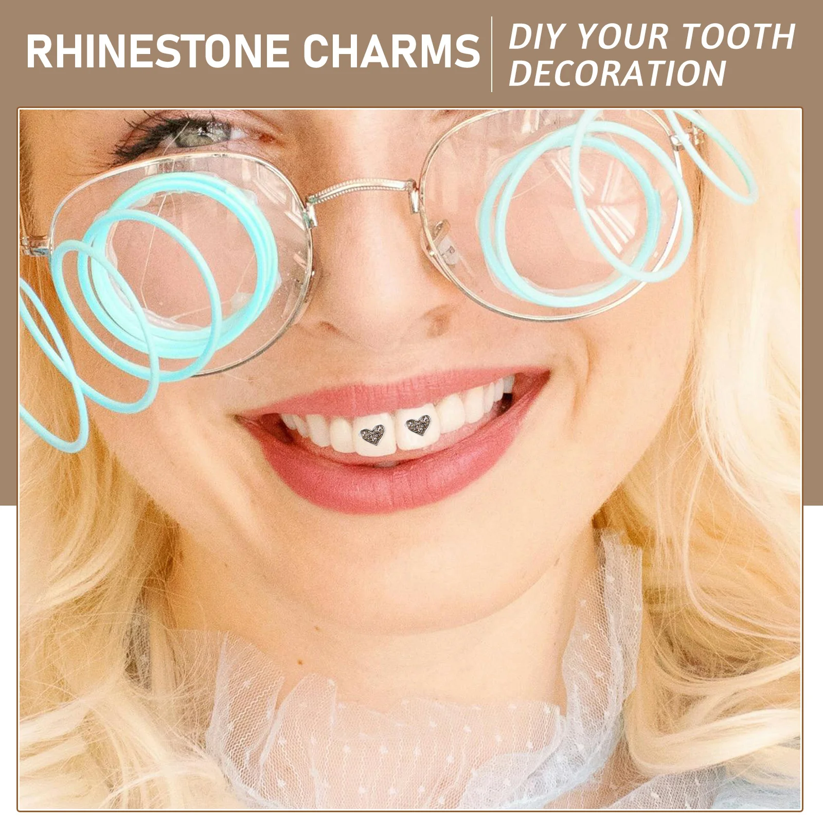 Ozdoba na zęby z cyrkoniami w kształcie serca DIY, biżuteria na zęby, dekoracja unisex, cyrkonie na zęby, dekoracja dentystyczna z cyrkoniami.
