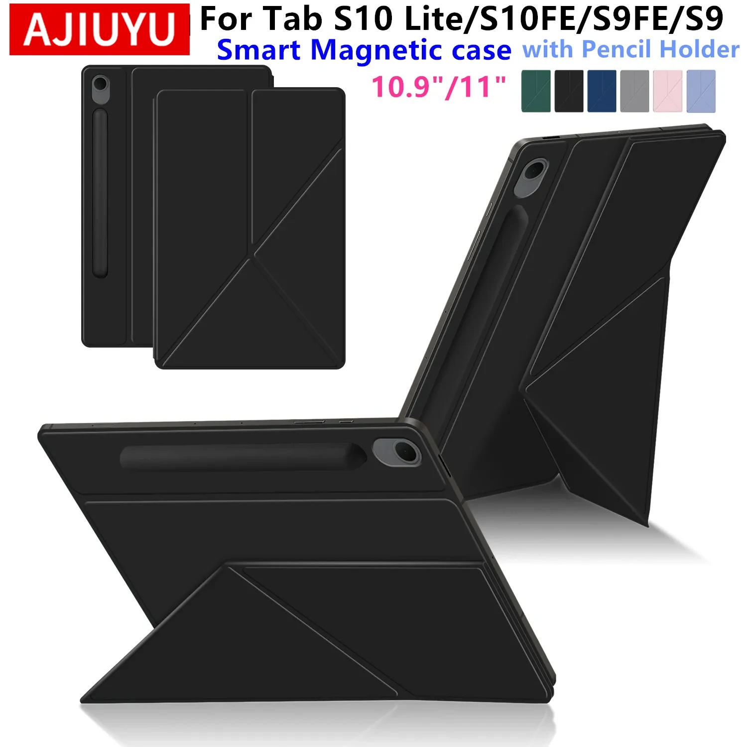 For Samsung Galaxy Tab S10 Lite 10.9 inch SM-X400 SM-X406B Magnetic Case for Tab S10 Lite S9 FE 10.9 11 Inch Pencil Holder Cover