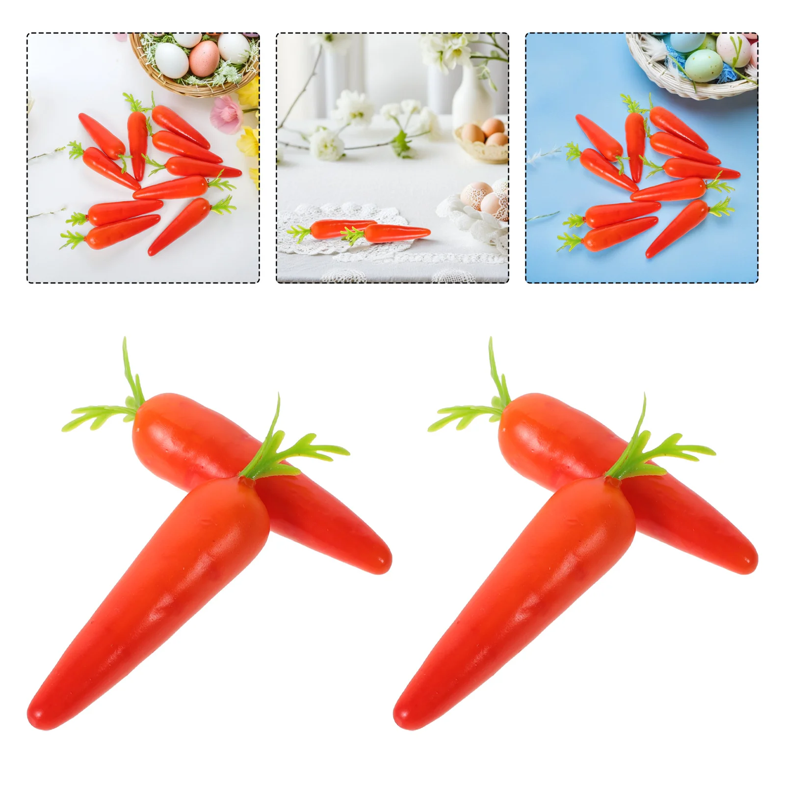 

30pcs Simulated Carrots Decor, 2.95"X0.63" Realistic Foam Mini Artificial Vegetables For Easter Party Tabletop Home Decor