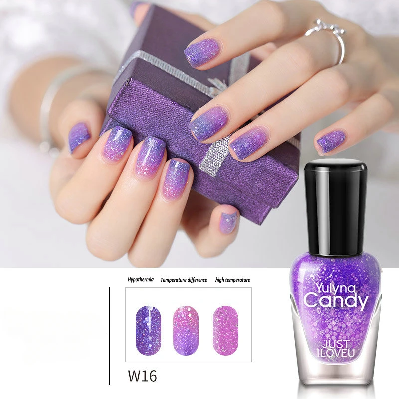 Thermal Nail Polish Temperature Color Changing Water-based Nail Varnish Shimmer Nail Lacquer Long Lating Quick Drying