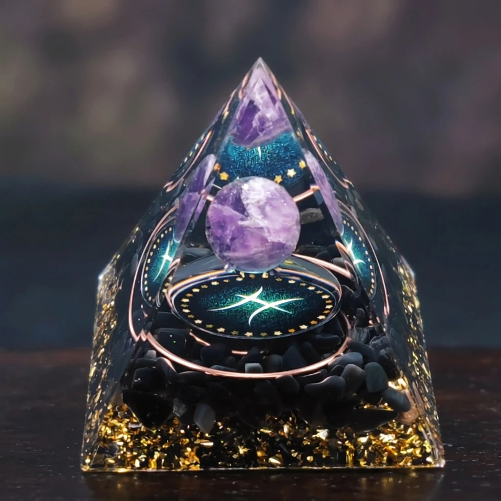 Energy Balance Crystal Pyramid Natural Gemstone Ornament for Home Decor Reiki Healing Zodiac Stone Zen Meditation Gift