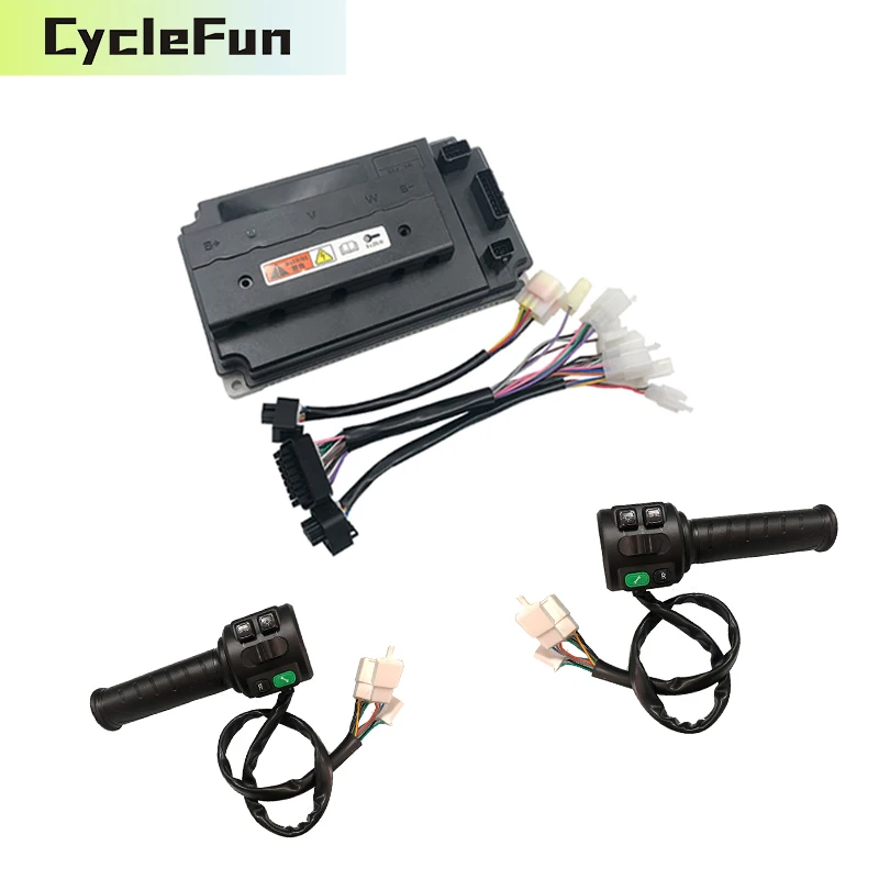 DUN/VOTOL EM70 Controller 70A Peak 230A 1KW-2KW with Throttle For Electric In-Wheel Hub Spoke Mid-Drive Motor