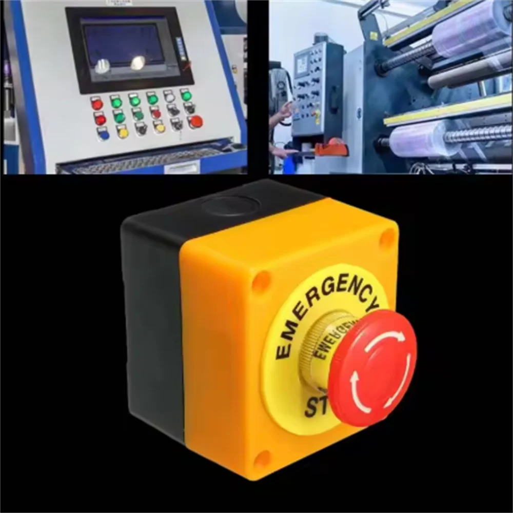 LA38 Emergency Stop Button Box 22mm Twist Reset E-Stop Control Station IP65