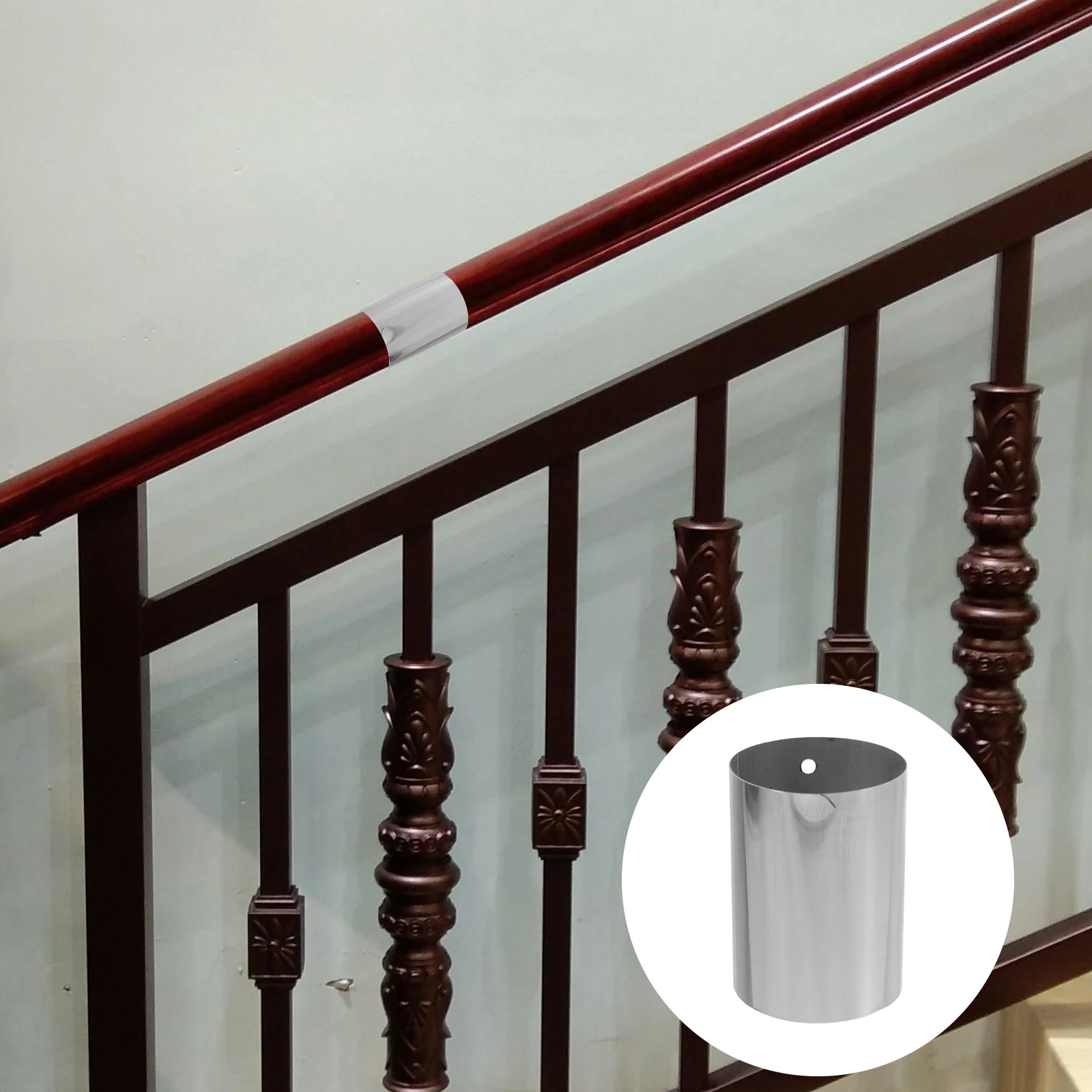 

2pcs Stainless Steel Handrail End Cap Cover Fixing Accessories Durable Easy Installation Home Office Use Stable Reliable