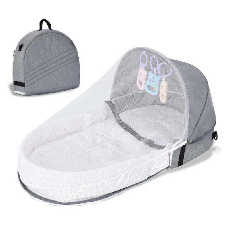 

Convenient Folding Anti Pressure Baby Middle Bed Newborn Baby Isolation Biomimetic Outdoor Travel Baby Crib Bedroom Furniture