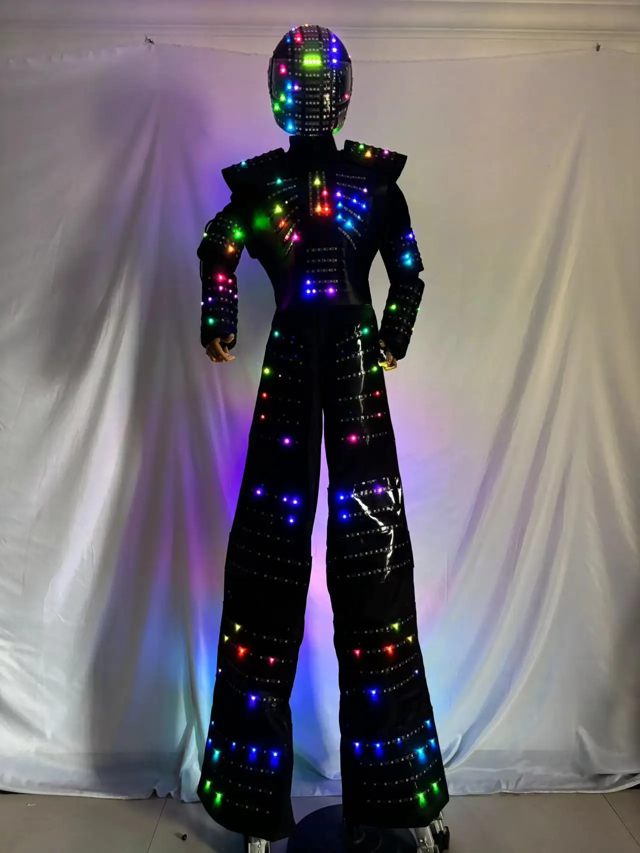 Luminous LED Stilts Walker Robot Qualified Factory Direct Supply Light Up Costume for Events Holiday Show Performance