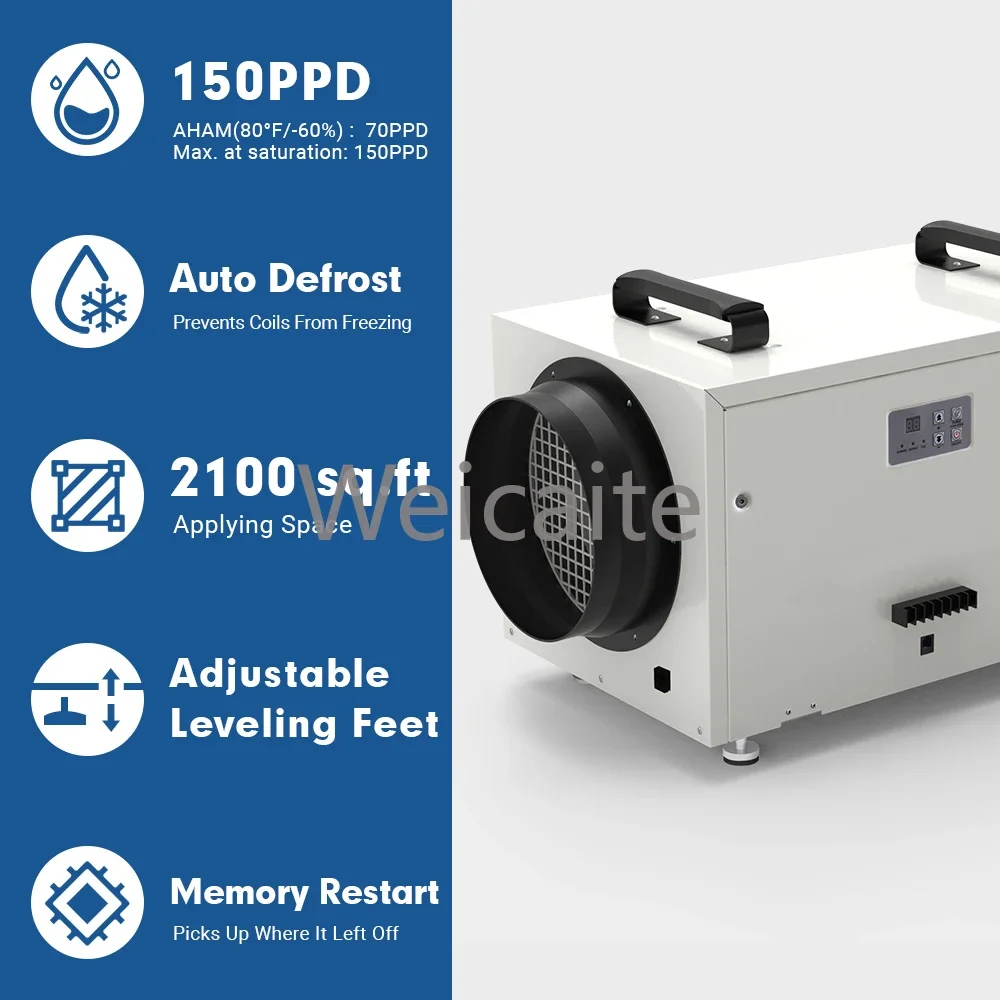 Preair 115V 70 Pints Home Whole House Crawlspace Dehumidifier Industrial Commercial Ceiling