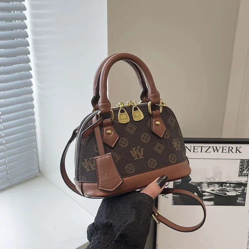 

Fashion Handbags Shell Shouldr bags for Women 2026 New Retro Print Color-Block Women's Shoulder Crossbody Bag