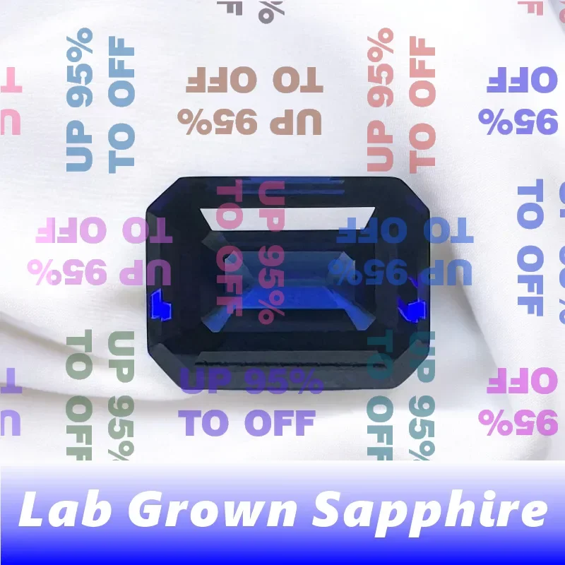 AEmerald Cut Royal Blue Lab Grown Sapphire, Certified Loose Gemstone, DIY Inlay Material for Ring Necklace Jewelry