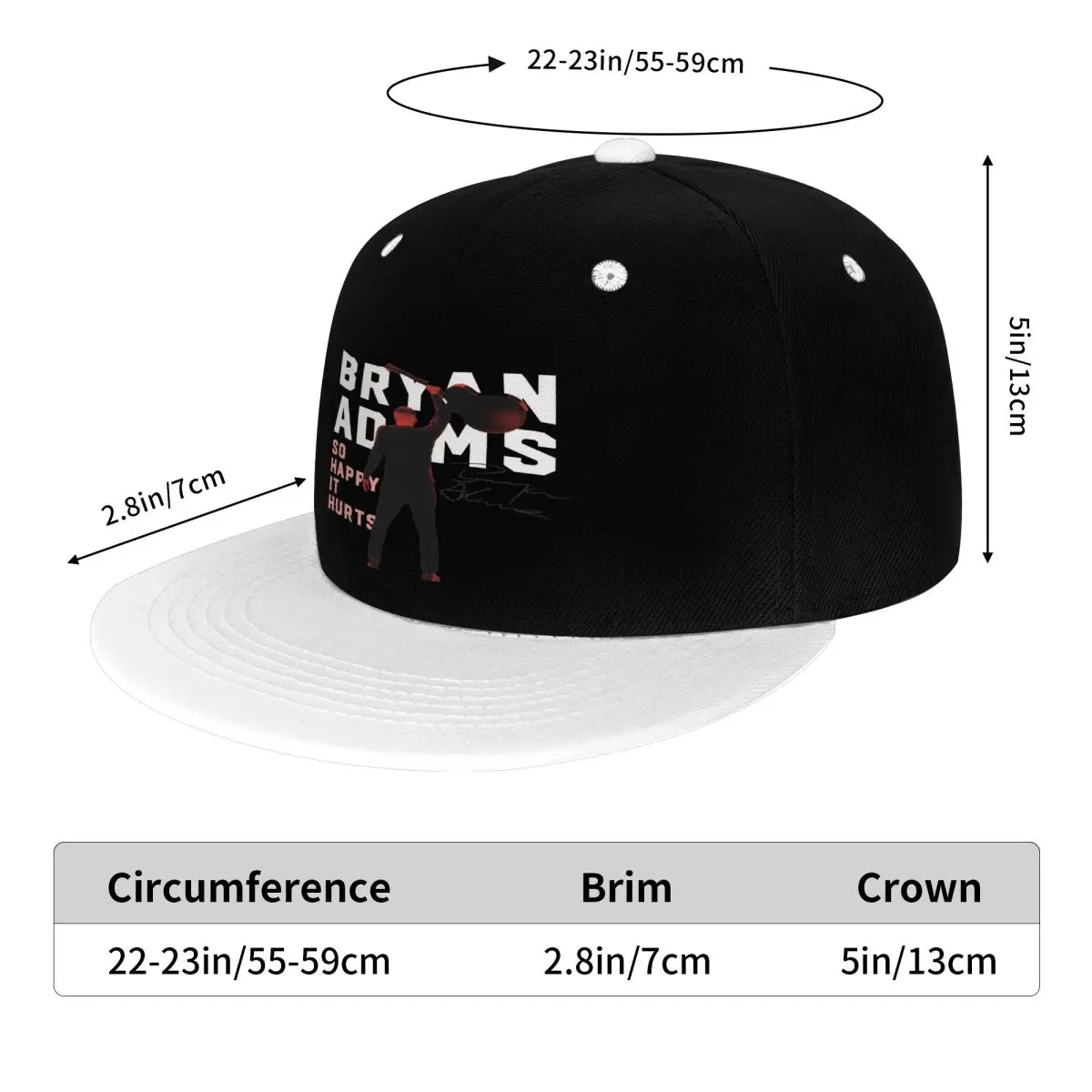Bryan Adams So Happy It Hurts Tour 2023 Cap Caps Men Baseball Cap Baseball Cap For Men Man Hat Baseball Cap image 6