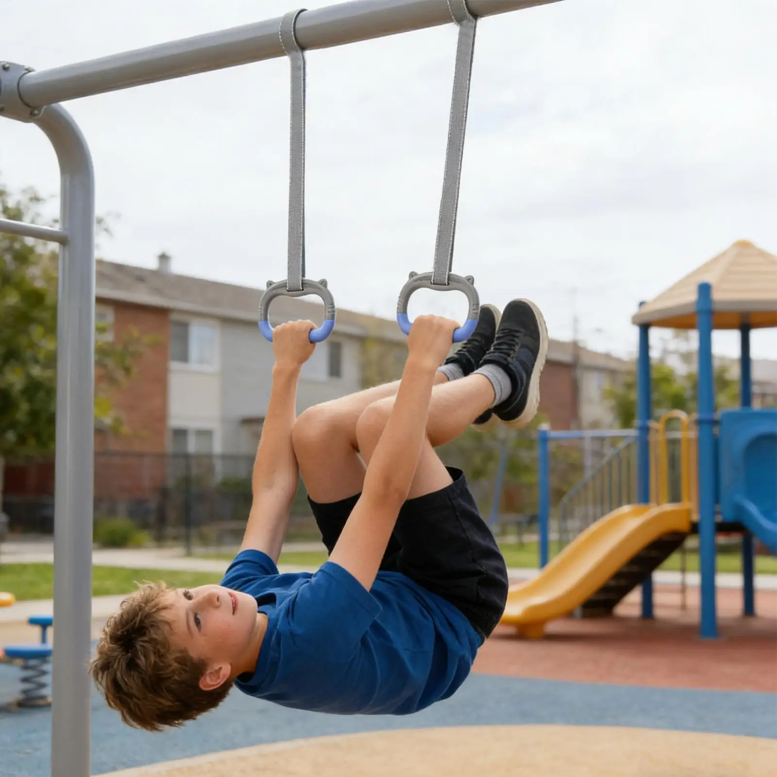 Gymnastikringe-Set für Kinder, Fitness-Trainingsgeräte für zu Hause mit verstellbarer Schnalle, Erhöhung der Zugringe für körperliches Training – Detail 3