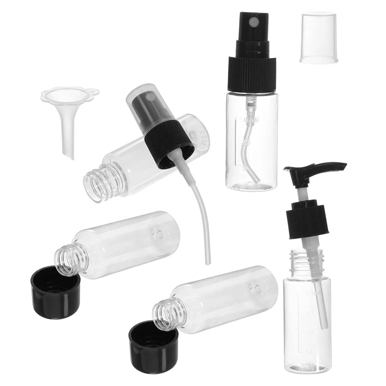 

Travel Bottles Kit 12pcs Refillable Cosmetics Toiletry Containers Set Plastic Lotion Spray Bottles Skincare Makeup Storage