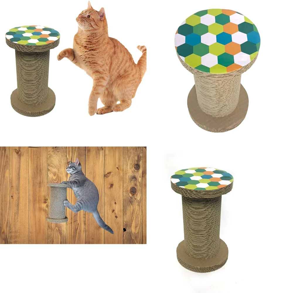 

Cat Scratcher Toy with Bell 10 Inch Corrugated Cardboard Eco Friendly for Kitten Cats Indoor Play Activity Essential Pet