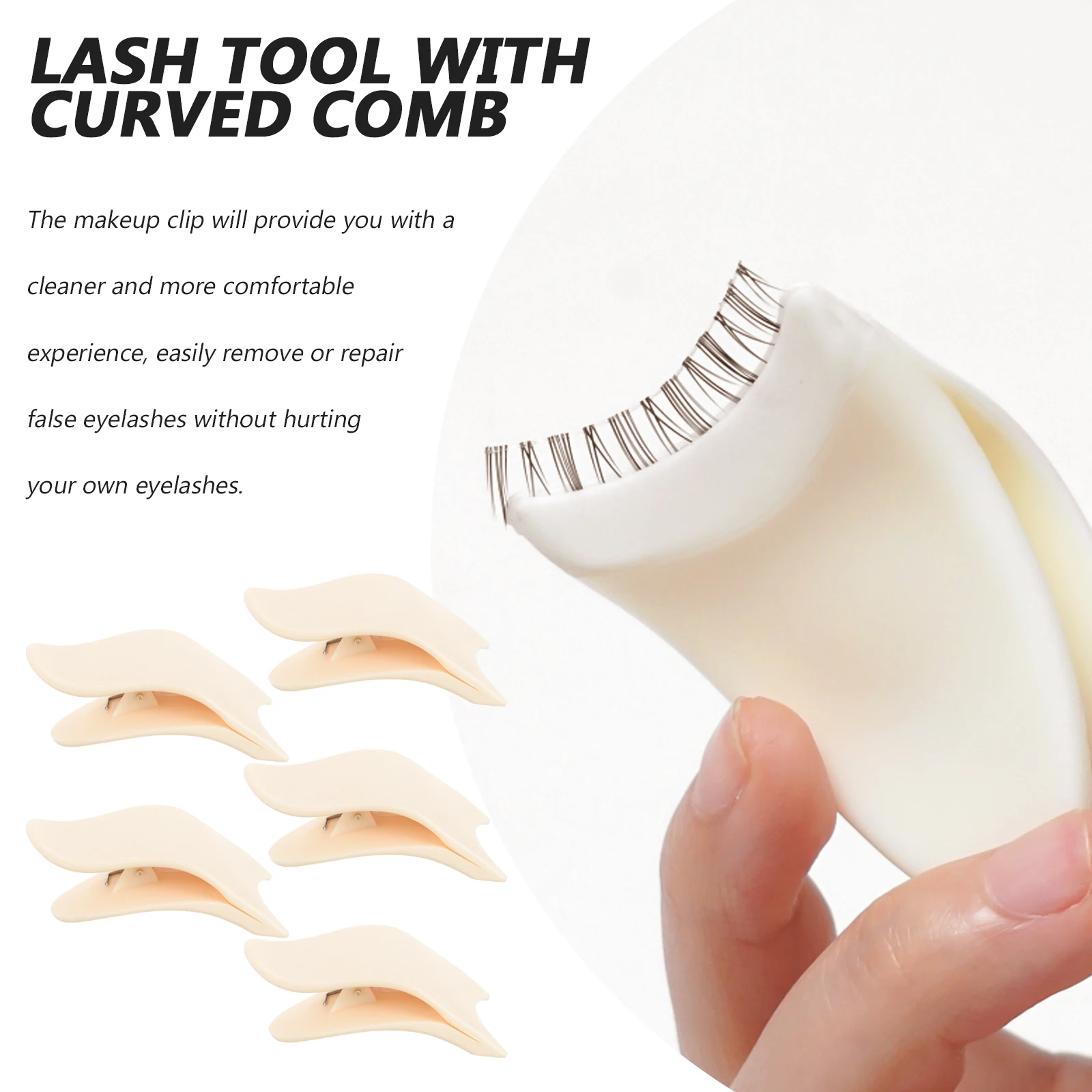 

5Pcs Eyelash Extension Clip False Lashes Clamp Makeup Tool Wear Resistant Girls Applicator Easy Clean Multi Functional Design