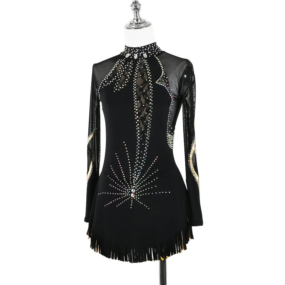 ZAGITOVA Figure Skating Dress Women Girls Ice Skating Skirts Gymnastics Competition Rhinestones Mesh Skirt