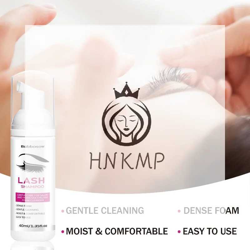 Eyelash Extension Foam Cleanser Shampoo Gentle Non Burning Formula Lash Cleaning Brush for Natural False Lashes Salon Use